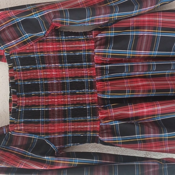 Draper James RSVP Plaid Midi Dress, Smocked Bodice, Lantern Sleeves, Pockets, XS - Picture 6 of 16